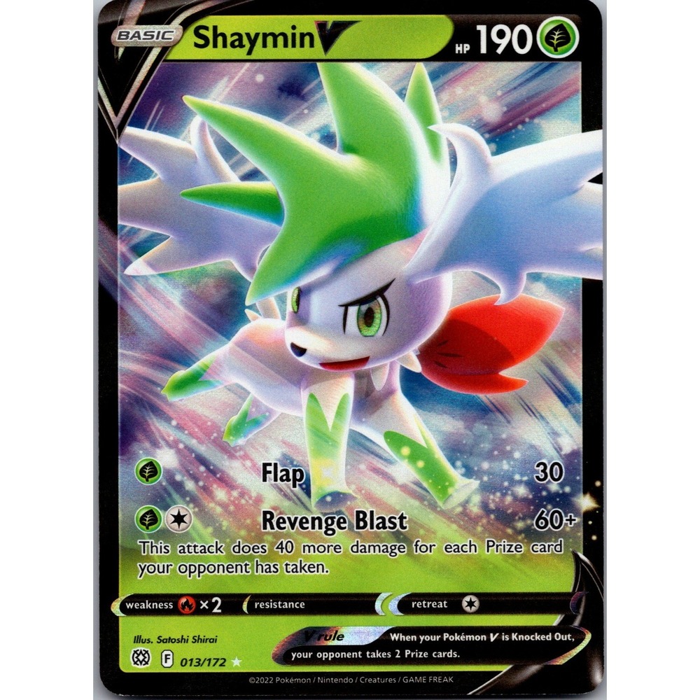 Shaymin V Ultra Rare SWSH09 Brilliant Stars 013/172 Holo Pokemon Card LP